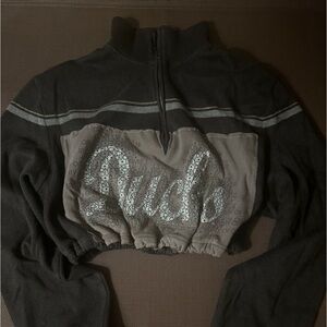 Oregon ducks cropped 1/4 zip pullover vintage